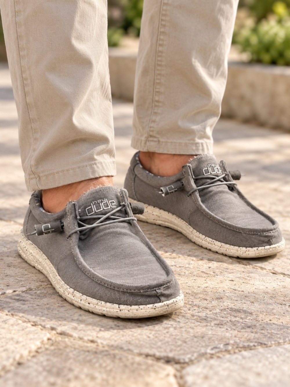 Hey Dude Wally Stretch Iron Gray Slip-On Shoes Men’s Size 10 New Without Tags